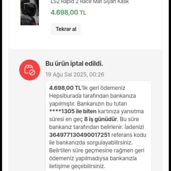 Hepsiburada'dan Yapılan Alışverişte İade Sürecinin Uzaması Ve Bilgi Eksikliği