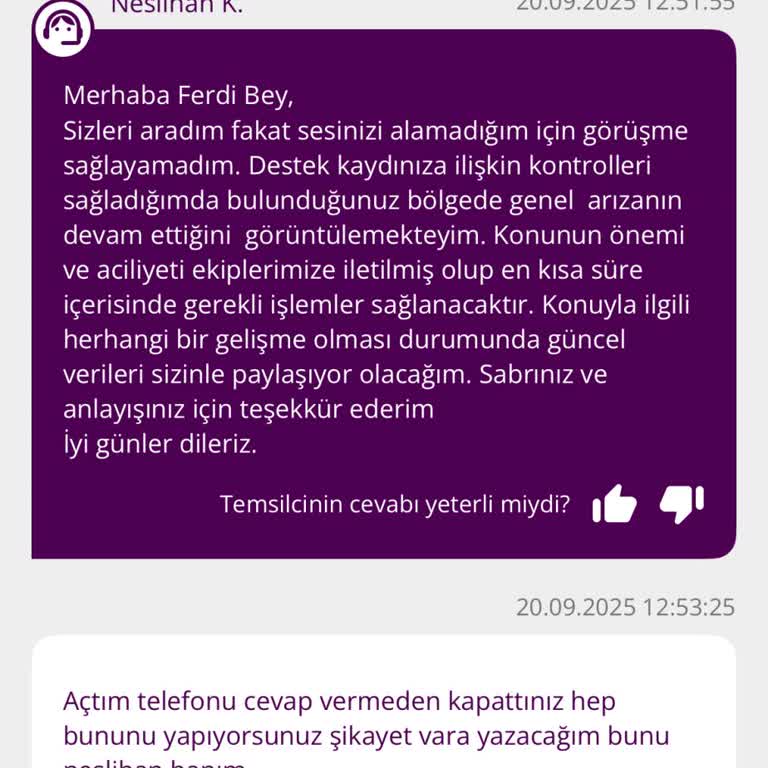 Müşteri Hizmetleri Aramalarımda Yanıt Alamadım, Mağduriyetim Devam Ediyor