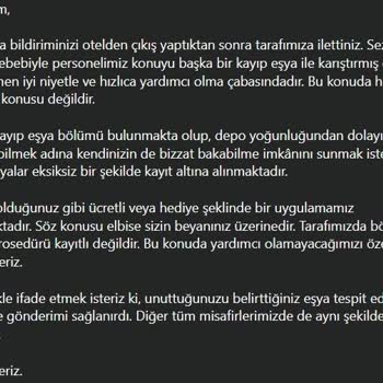 Kayıp Eşyalarımız İçin Maddi Zararımız Karşılanmadı Ve Olumsuz Yaklaşım