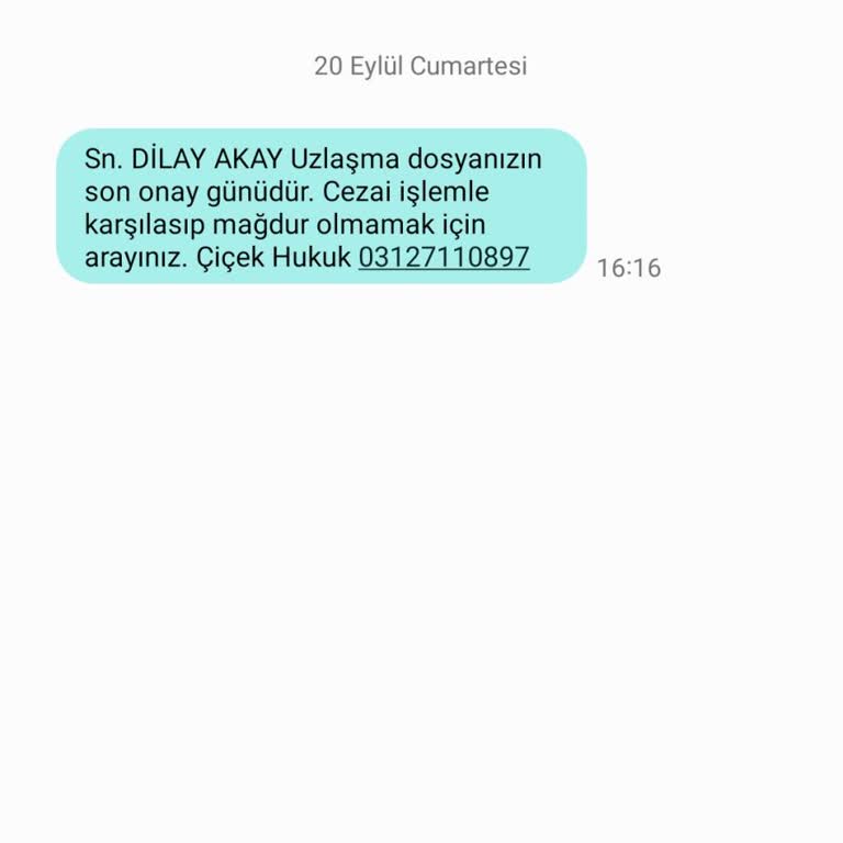Bilinmeyen Numaradan Gelen Uzlaşma Mesajı Sonrası Kişisel Veri Endişesi