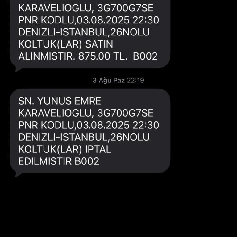 İptal Edilemeyecek Bilet Satışı Ve Ücret İadesi Sorunu