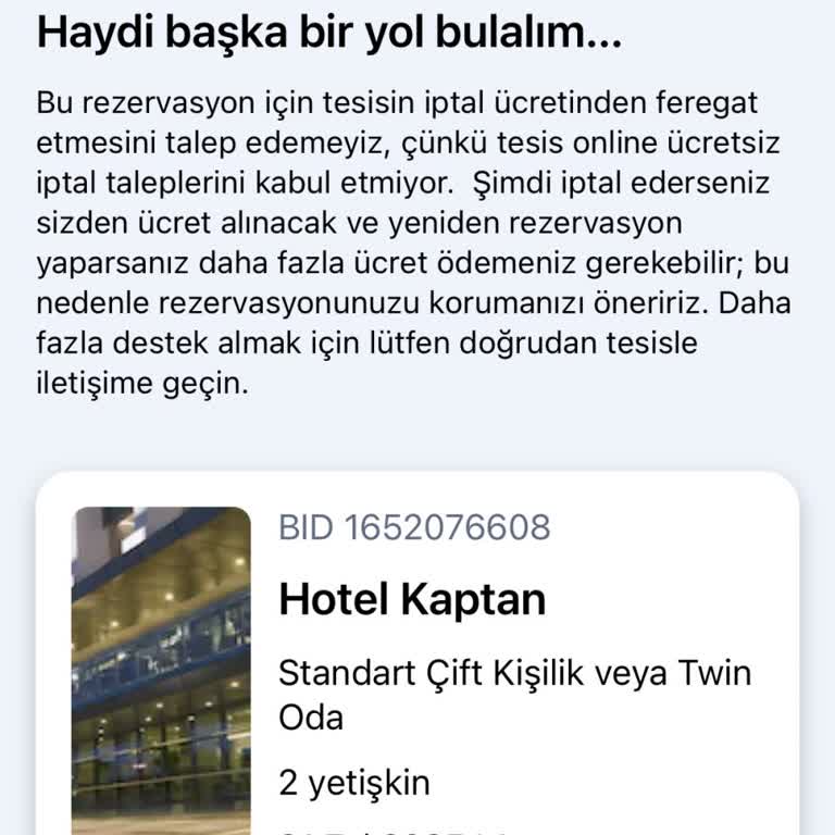 Kısa Sürede İptal Edilen Rezervasyon İçin Para İadesi Ve İletişim Sorunu