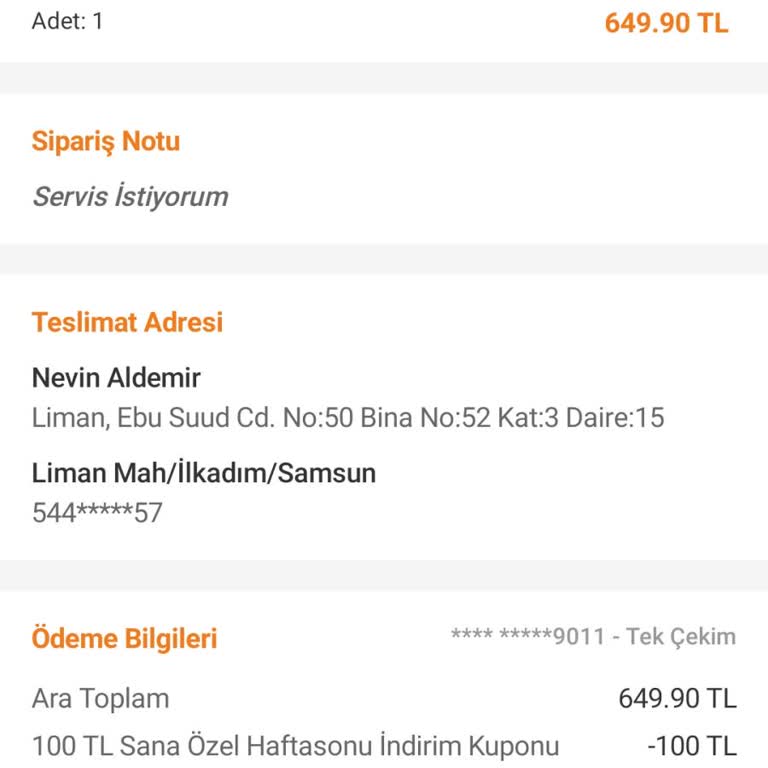 Siparişim Yanlış Adrese Bırakıldı, Ne Yemek Ne Para Elime Ulaştı