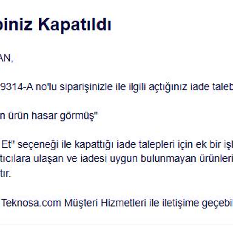 Kullanılmamış Arızalı Saatin İadesi Reddedildi, Mağduriyetim Giderilmiyor