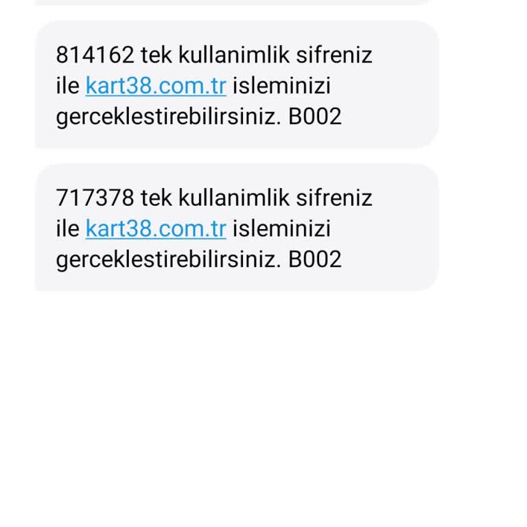 Kart38.com.tr’den Bilgim Dışında Gelen Tek Kullanımlık Şifreler Güvenliğimi Tehdit Ediyor