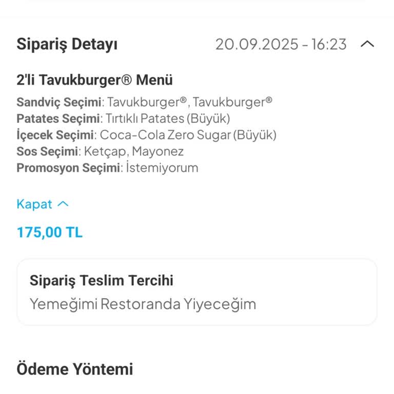 İndirimli Gözüken Menüye Zamlı Fiyat Ödedim İade Talep Ediyorum