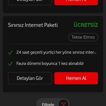 Vodafone Sınırsız İnternet Hakkım Tanımlanmıyor, Mağduriyet Yaşıyorum