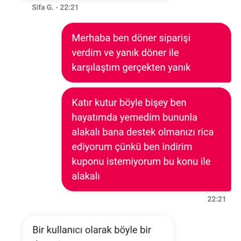Yanık Döner Ve Yetersiz İade Süreci Nedeniyle Mağduriyet