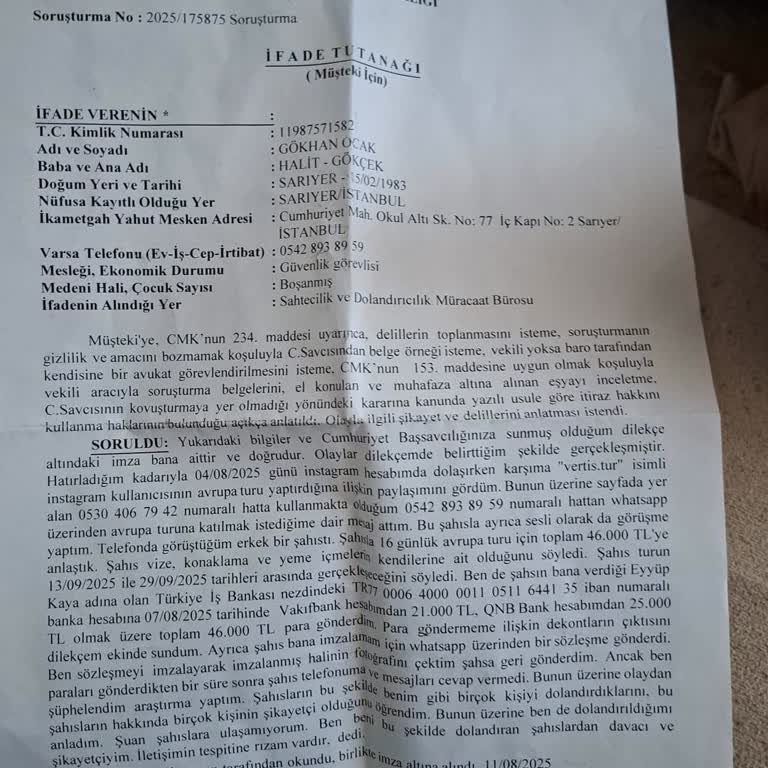 Ödeme Sonrası Vertis Turizm’e Ulaşılamıyor, Mağduriyetim Devam Ediyor