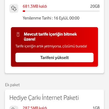 Kazandığım Hediye İnternet Kullanılmadı, 1 GB Eksildi