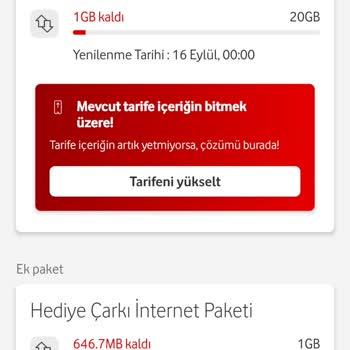 Kazandığım Hediye İnternet Kullanılmadı, 1 GB Eksildi