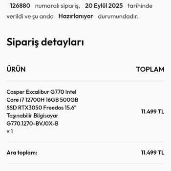 Ödememi Aldılar, İademi Yapmıyorlar: Excalibur G770 Siparişimde Mağduriyet