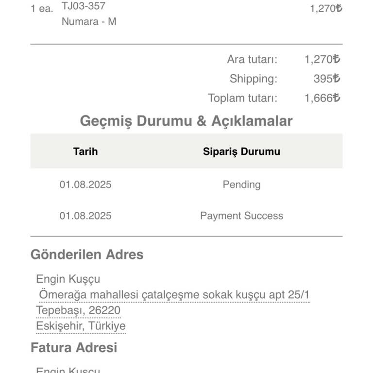 Uzun Süre Teslim Edilmeyen Sipariş Ve İletişimsizlik Nedeniyle Yaşanan Mağduriyet