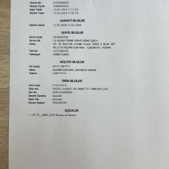 Garanti Kapsamındaki Vestel TV İçin Yüksek Ücretli Değişim Ve Parça Temini Sorunu