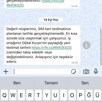Vodafone Sim Kart Teslimatında Gecikme Ve Yetersiz Müşteri Hizmeti