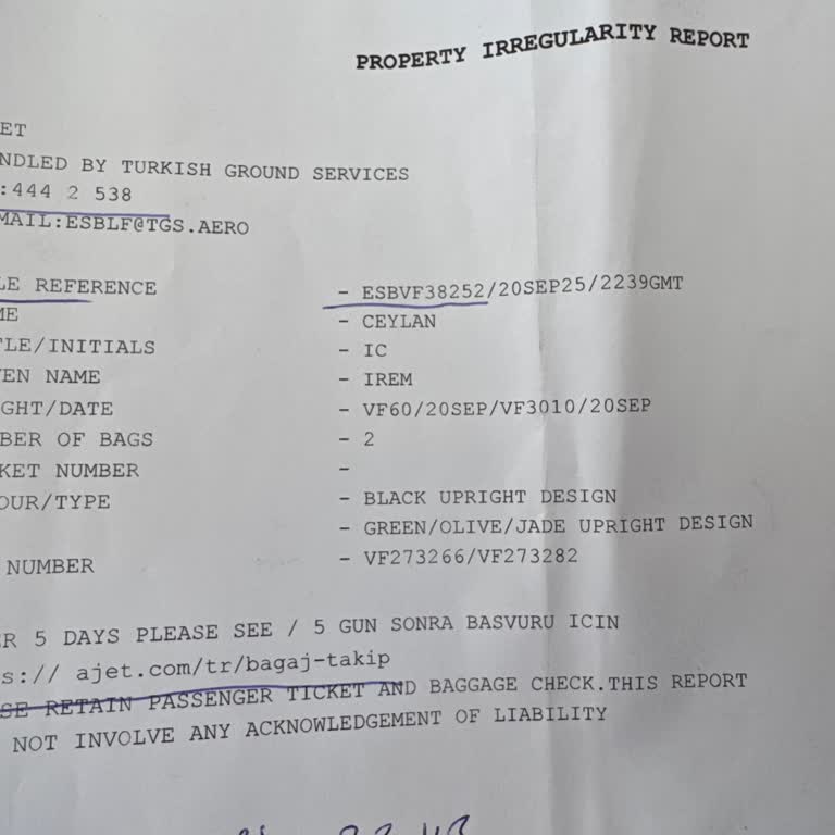 Ajet Uçuşunda Kaybolan Valizlerim Hakkında Destek Alamıyorum