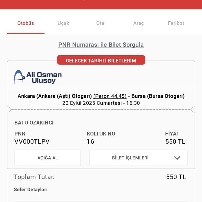 Biletim Yandı Para İadesi Yapılmadı Mağdur Edildim