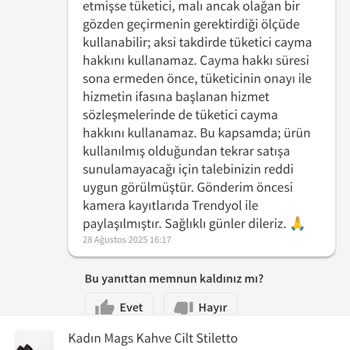 Kullanılmadığı Halde İadem Reddedildi Trendyol Ve Satıcı Çözüm Sunmadı