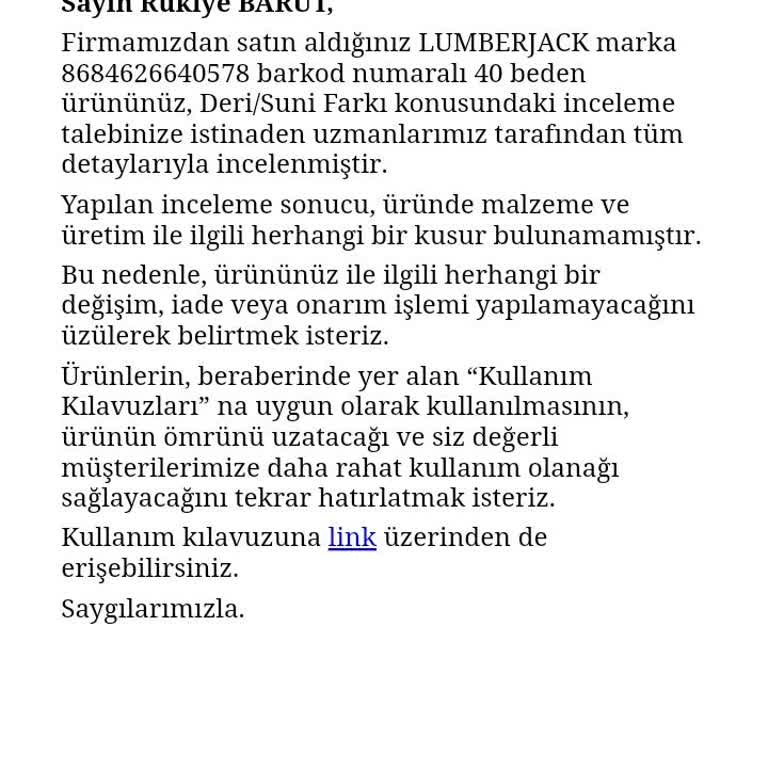 Kısa Sürede Çatlayan Ayakkabı İçin Değişim Talebim Reddedildi