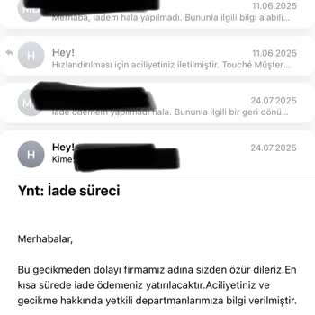 Touché Privé İade Ödemem Aylardır Yapılmadı, Müşteri Hizmetlerine Ulaşılamıyor