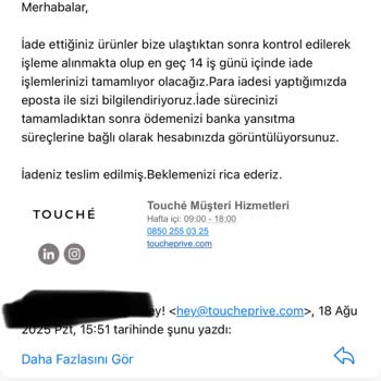 Touché Privé İade Ödemem Aylardır Yapılmadı, Müşteri Hizmetlerine Ulaşılamıyor