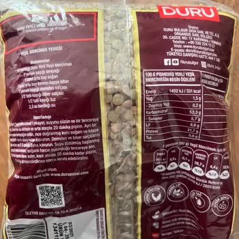 Duru Bulgur Yerli Yeşil Mercimek Şikayeti