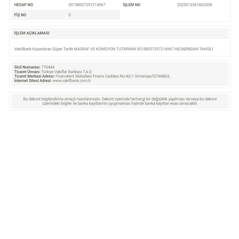 Kazandıran Tarife Ücreti Onaysız Kesildi, İadesini Talep Ediyorum