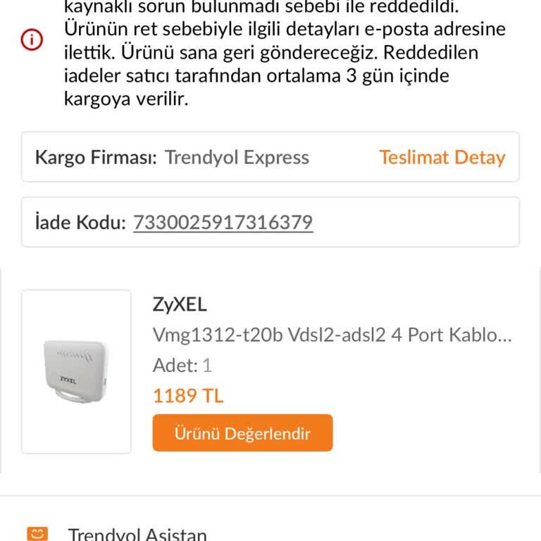 Arızalı Modem İçin İade Talebim Haksız Yere Reddedildi