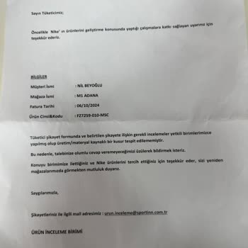 Nike Spor Çantada Erken Kabarma Ve Yetersiz Müşteri Hizmeti