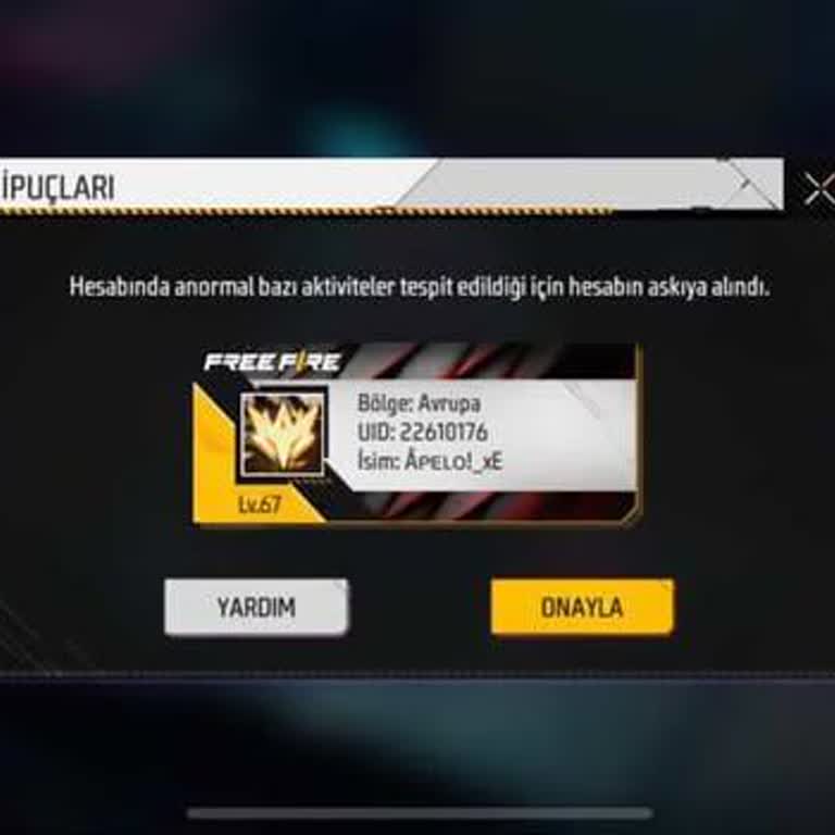 Gerekçesiz Askıya Alınan Free Fire Hesabımın Açılması Talebi