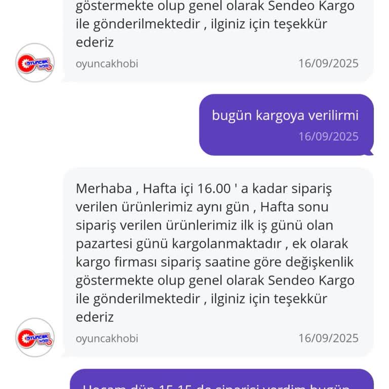 Aynı Gün Kargo Sözü Verilen Ürün Gönderilmedi