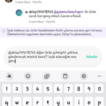 Yanlış Ürün Gönderildi, Satıcı İletişimi Engelledi Ve Dolap Destek Olmadı