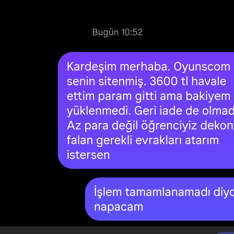 Bakiye Yüklemesi Yapılmadı, Geri Dönüş Alınamıyor