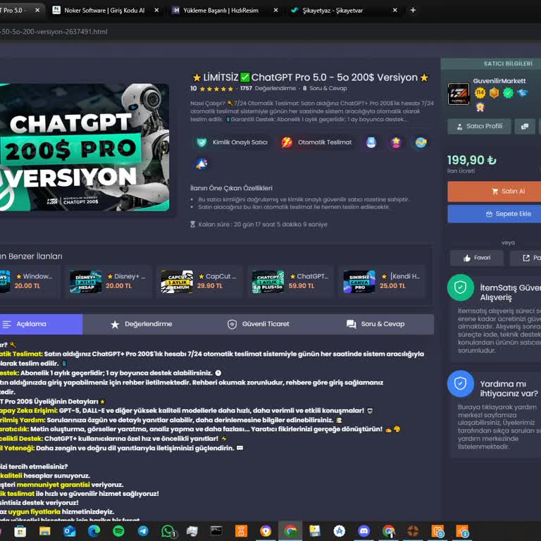 Satın Aldığım ChatGPT Hesabı Çalışmıyor, İade Talebim Reddedildi!
