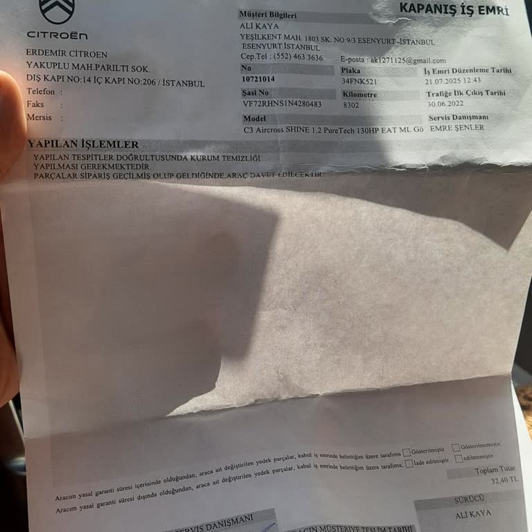 Citroen Servisinde Bakım Sonrası Motor Arızası Ve Uzayan Onarım Süreci