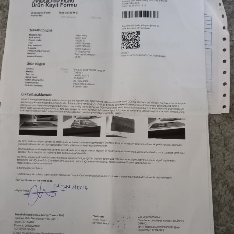 Garanti Kapsamında Onarılamayan Tablet Ve Yetersiz Servis Deneyimi