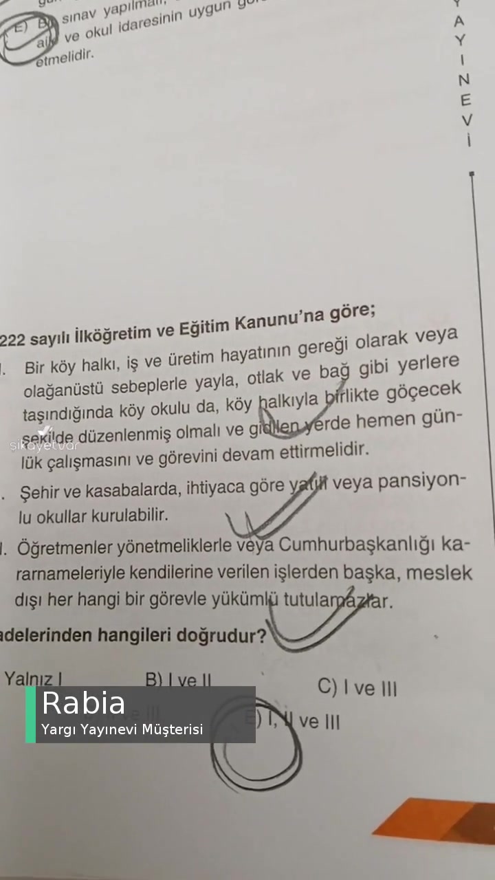 Yargı Yayınevi Cevap Anahtarı Yanlış videonun kapak resmi