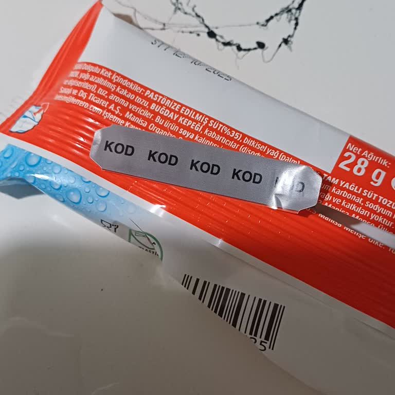 Kinder Süt Dilimi Paketindeki Anlamsız Kod Hakkında Bilgilendirme Eksikliği