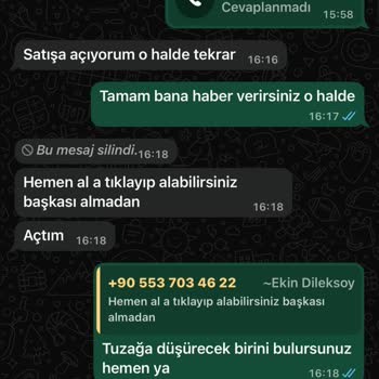 Dolap Üzerinden Bahçe Mobilyası Satışıyla İlgili Şüpheli İşlem Ve Hakaret İçeren Mesajlar