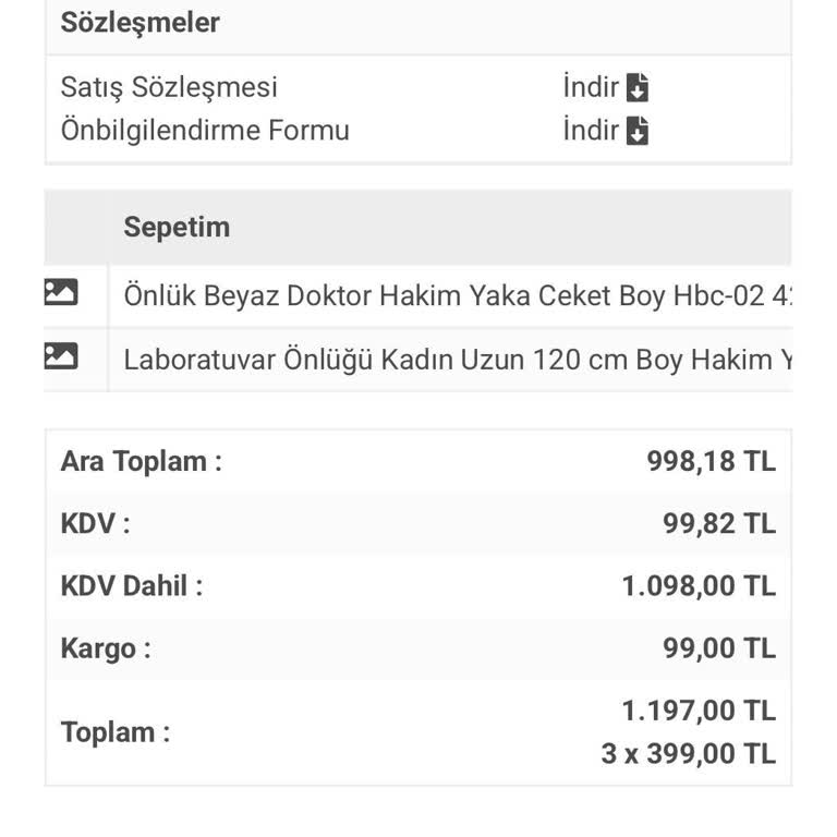 Labor Medikal Tekstil İnternetten Alınan Önlüğün İadesi Kabul Edilmiyor ve Para İadem Gecikiyor