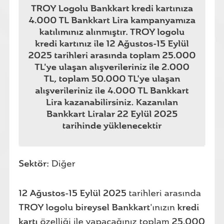 Kampanya Koşullarındaki Belirsizlik Nedeniyle Eksik Bankkart Lira Yüklemesi