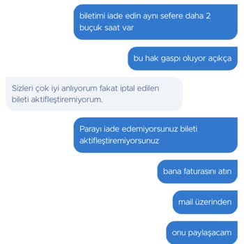 Yanlışlıkla İptal Edilen Bilette İade Yapılmadı, Mağdur Edildim