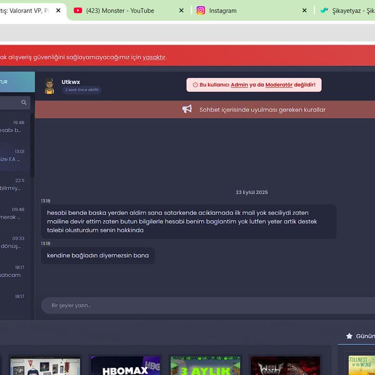 Satın Aldığım Valorant Hesabının Şifresi Değiştirildi Destek Ve Satıcı Sorumluluk Almıyor