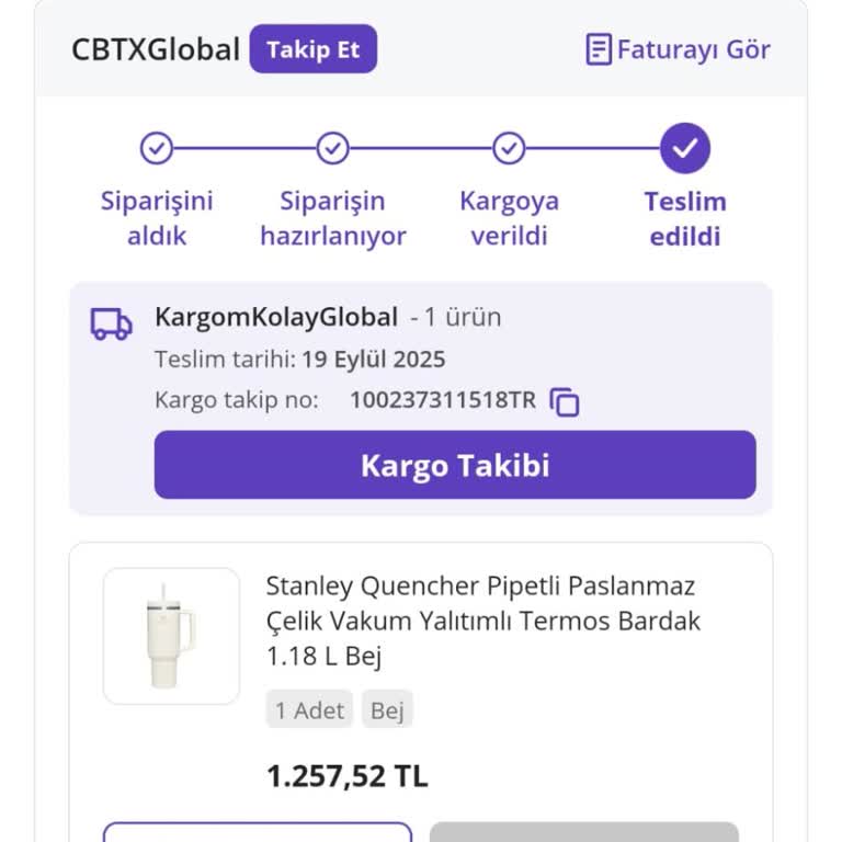 Teslim Edilmiş Görünen Siparişim Elime Ulaşmadı, Mağduriyetimin Giderilmesini Talep Ediyorum