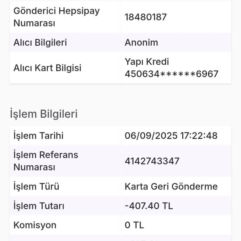 Sipariş İptali Sonrası İade Yapılmadı, Sorunum Çözülmedi