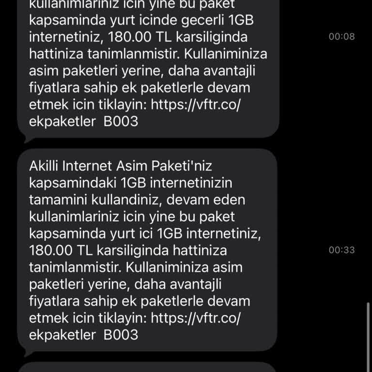 Vodafone İnternet Aşım Ücreti Mağduriyeti Ve Haksız Fatura