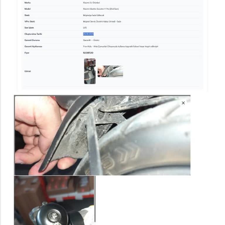 Garantili Scooter'a Haksız Kullanıcı Hatası Ve Ücret Talebi