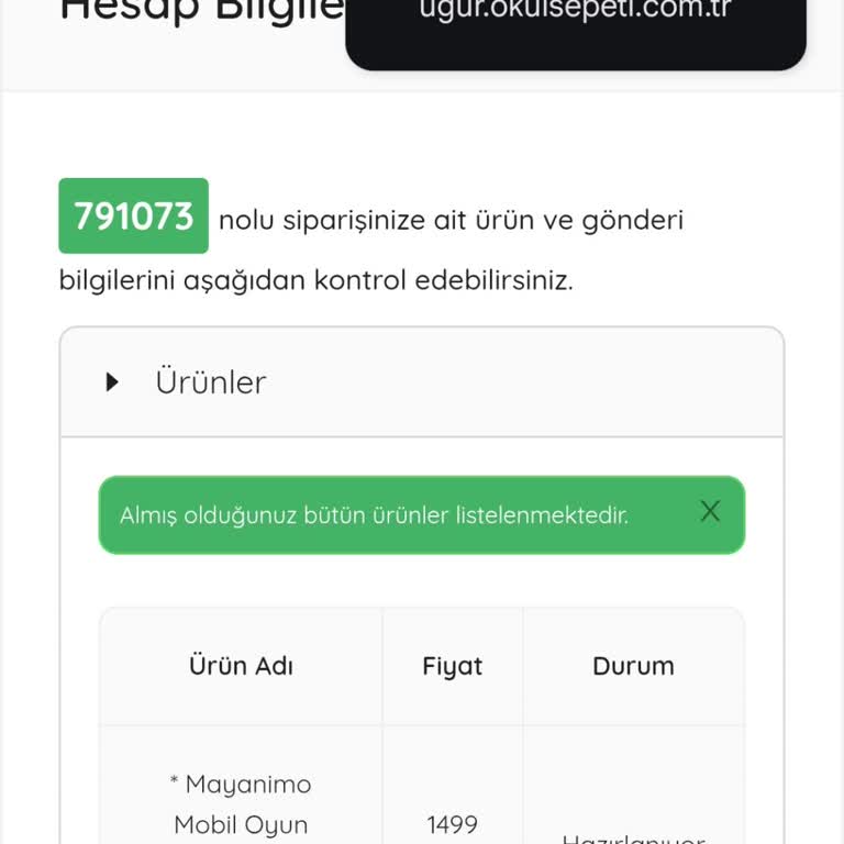 Okulsepeti.com.tr Satın Alınan Eğitsel Oyunun Aktivasyonu Günlerdir Yapılmadı, Çözüm Sunulmuyor