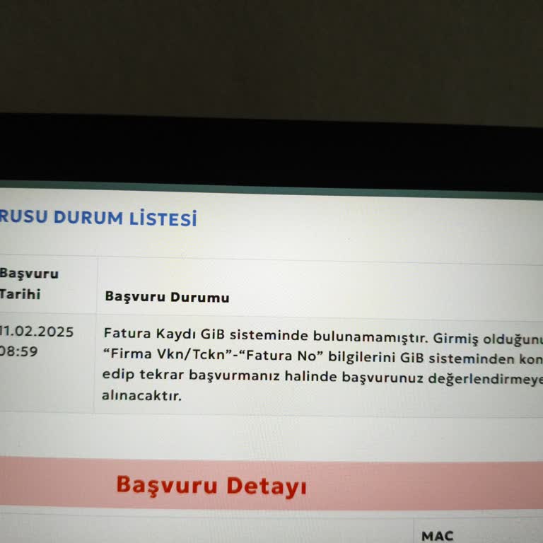 Teknosa'dan Alınan Tabletin Faturası GİB Sisteminde Görünmüyor, Başvuru Yapamıyorum