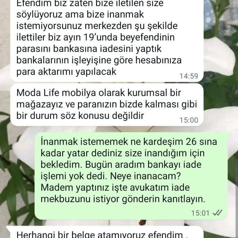 Teslimat Ve İade Sürecinde Sürekli Oyalama, Ücretim İade Edilmiyor